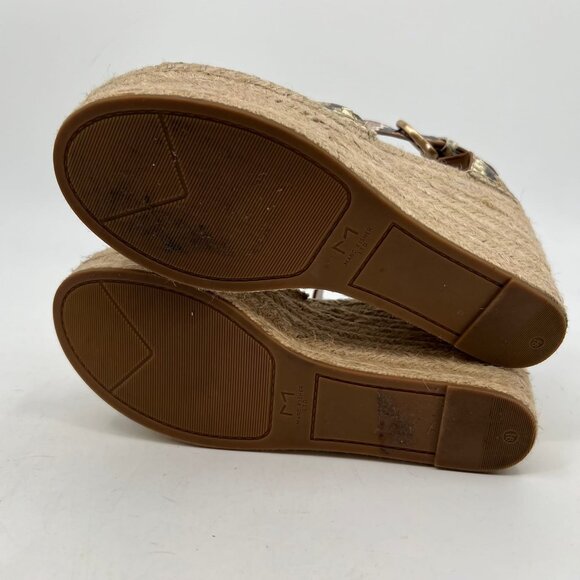 Marc Fisher Pink Yellow Snakeskin Print Wedges | Size 9.5 - Picture 8 of 10